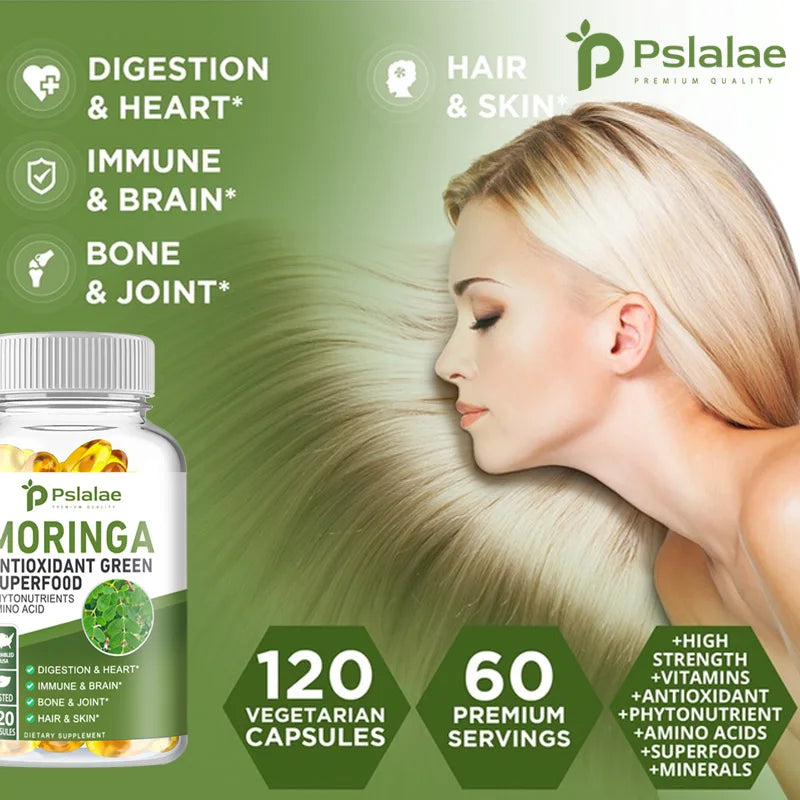 Moringa Capsules 1000mg - for Immune System, Energy & Metabolism AgeWellAu