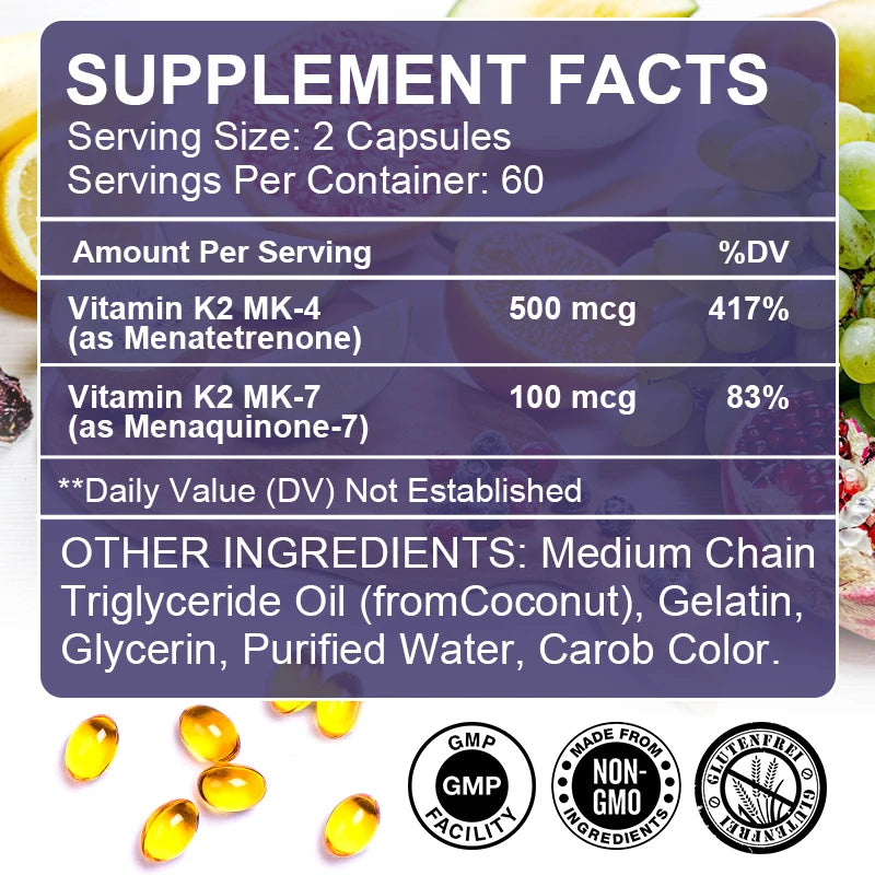 Vitamin K2 Capsules With MK-4 & MK-7 My Store 3