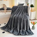 Faux Rabbit Fur Throw Blanket Flannel AgeWellAu