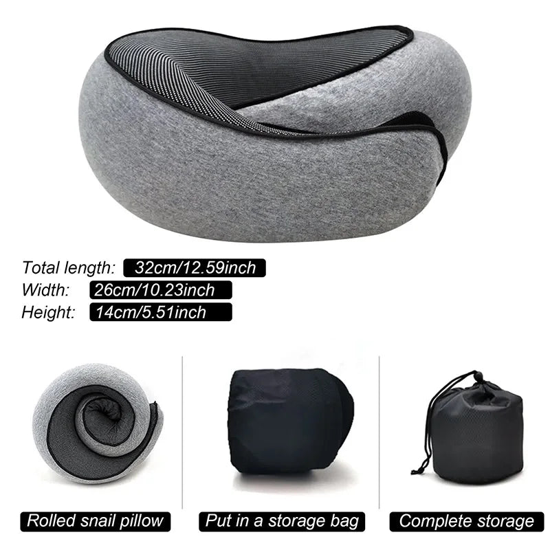 Travel Neck Pillow Memory Foam Portable Sleep Pillow AgeWellAu