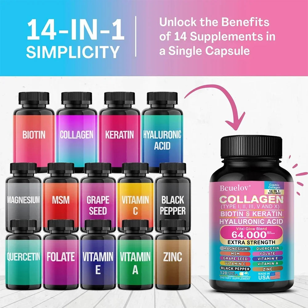 Collagen Capsules Biotin Keratin Skin Care AgeWellAu