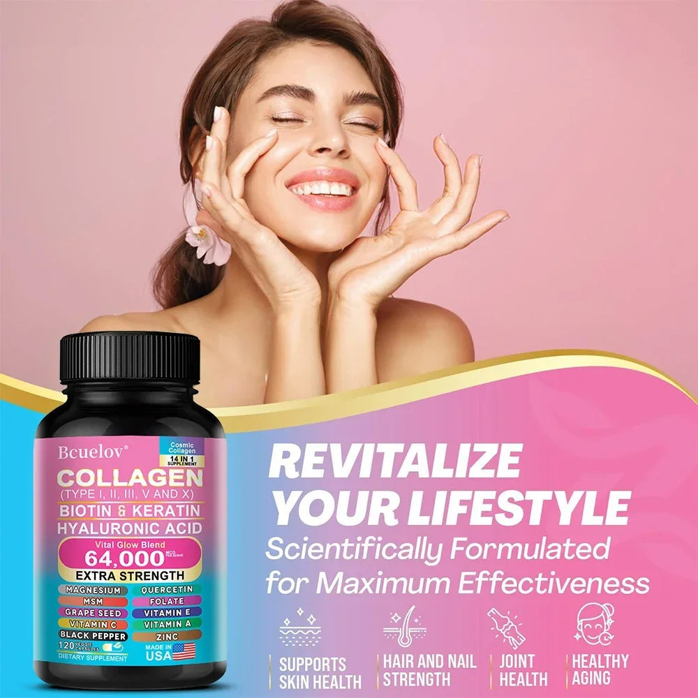 Collagen Capsules Biotin Keratin Skin Care AgeWellAu