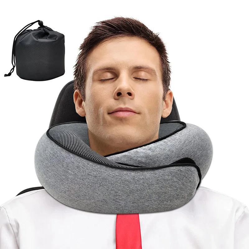 Travel Neck Pillow Memory Foam Portable Sleep Pillow AgeWellAu