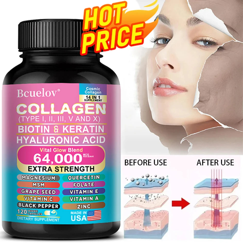 Collagen Capsules Biotin Keratin Skin Care AgeWellAu