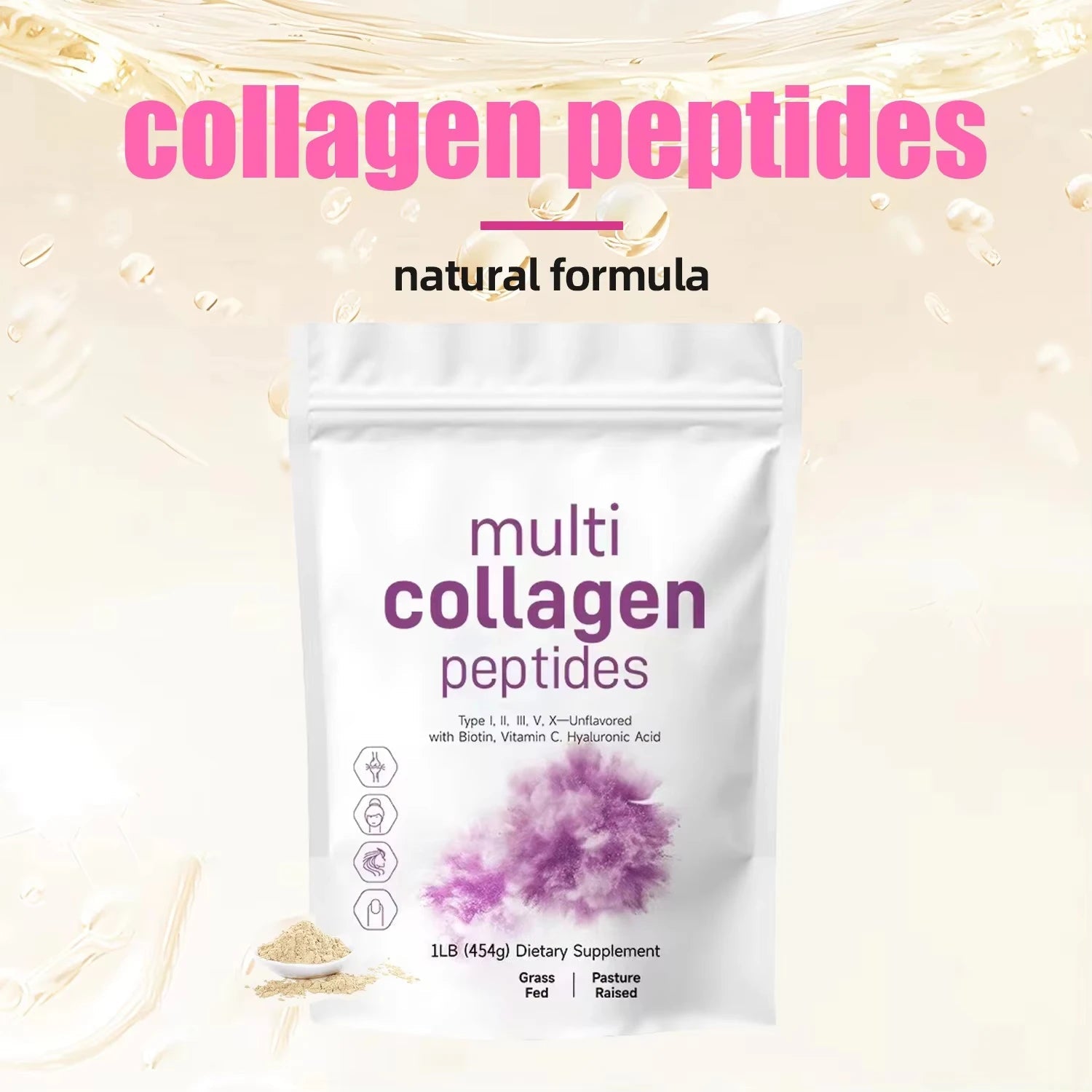 454G Multi Collagen Peptides Powder AgeWellAu