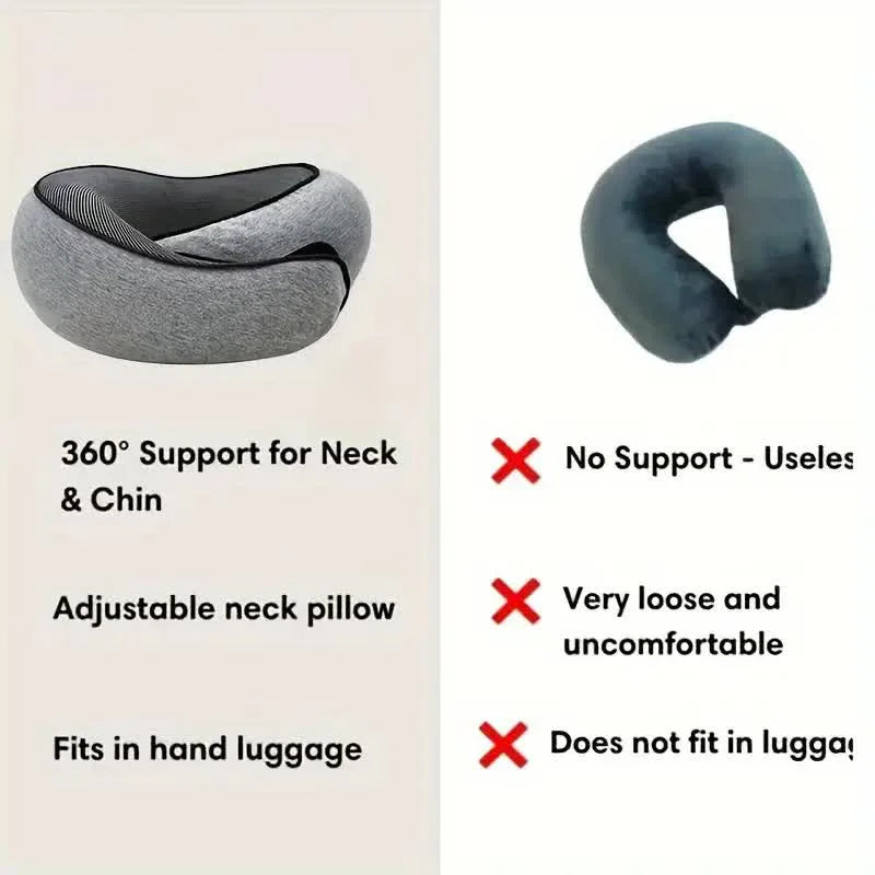 Travel Neck Pillow Memory Foam Portable Sleep Pillow AgeWellAu