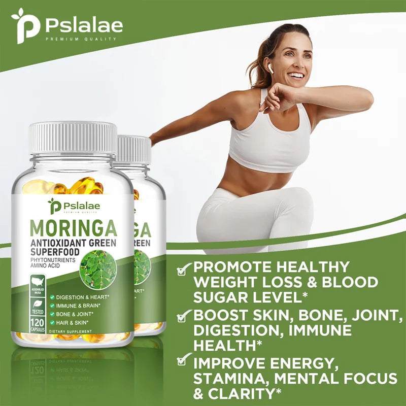 Moringa Capsules 1000mg - for Immune System, Energy & Metabolism AgeWellAu