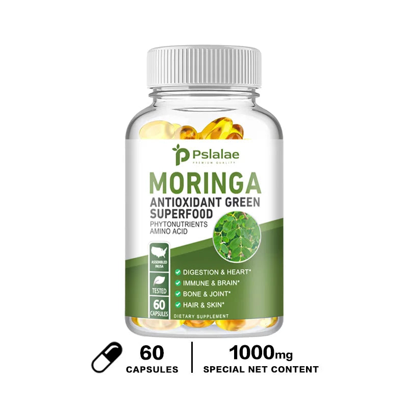 Moringa Capsules 1000mg - for Immune System, Energy & Metabolism AgeWellAu