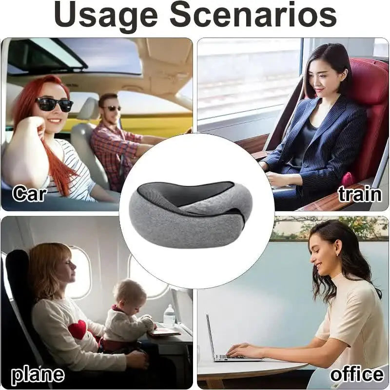 Travel Neck Pillow Memory Foam Portable Sleep Pillow AgeWellAu